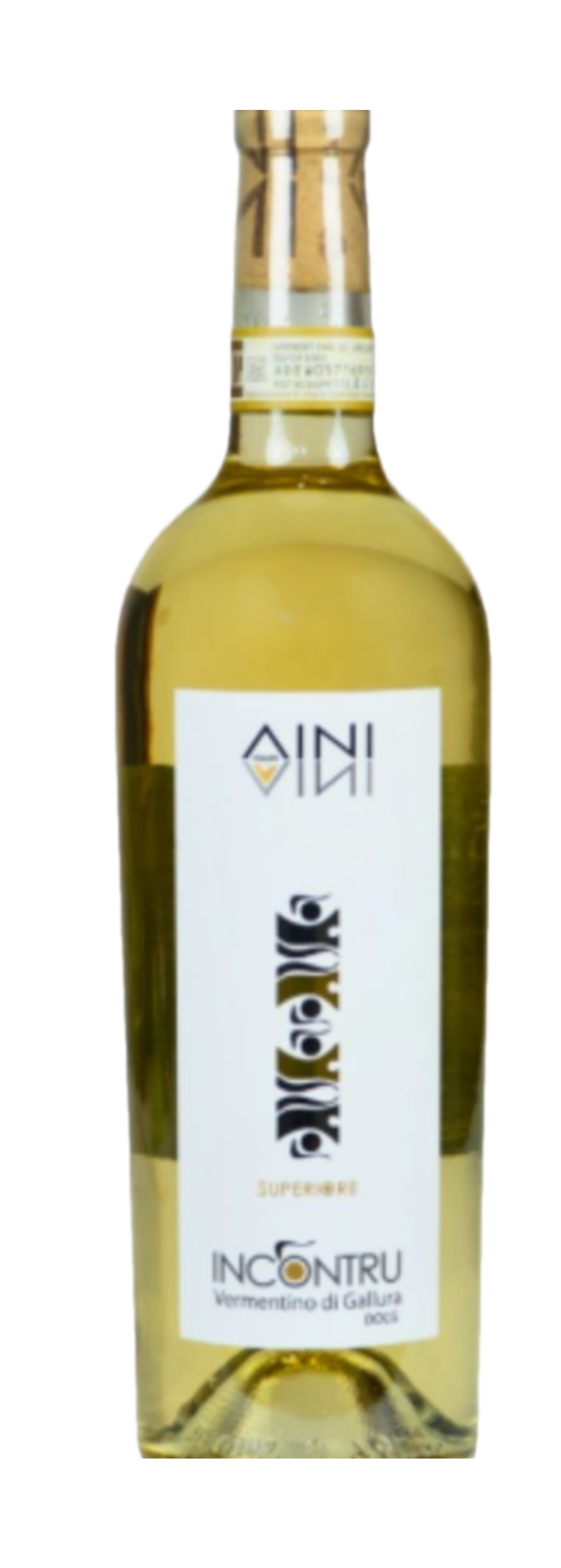 Wine bottle with a label on a white background